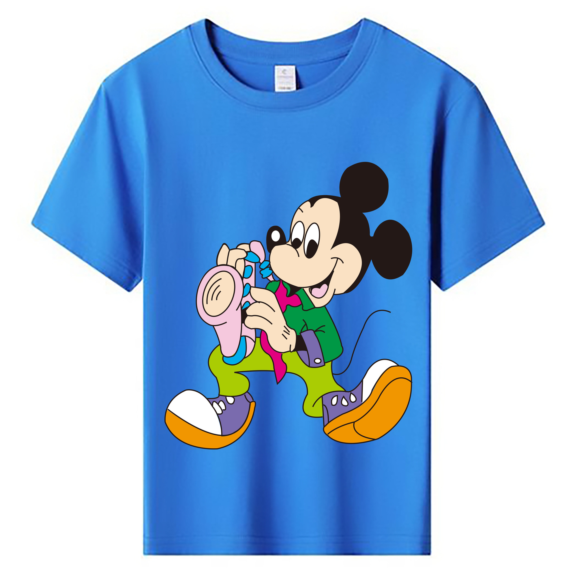 ミッキーマウス Mickey Mouse 綿100％キッズTシャツ（フロントプリント）